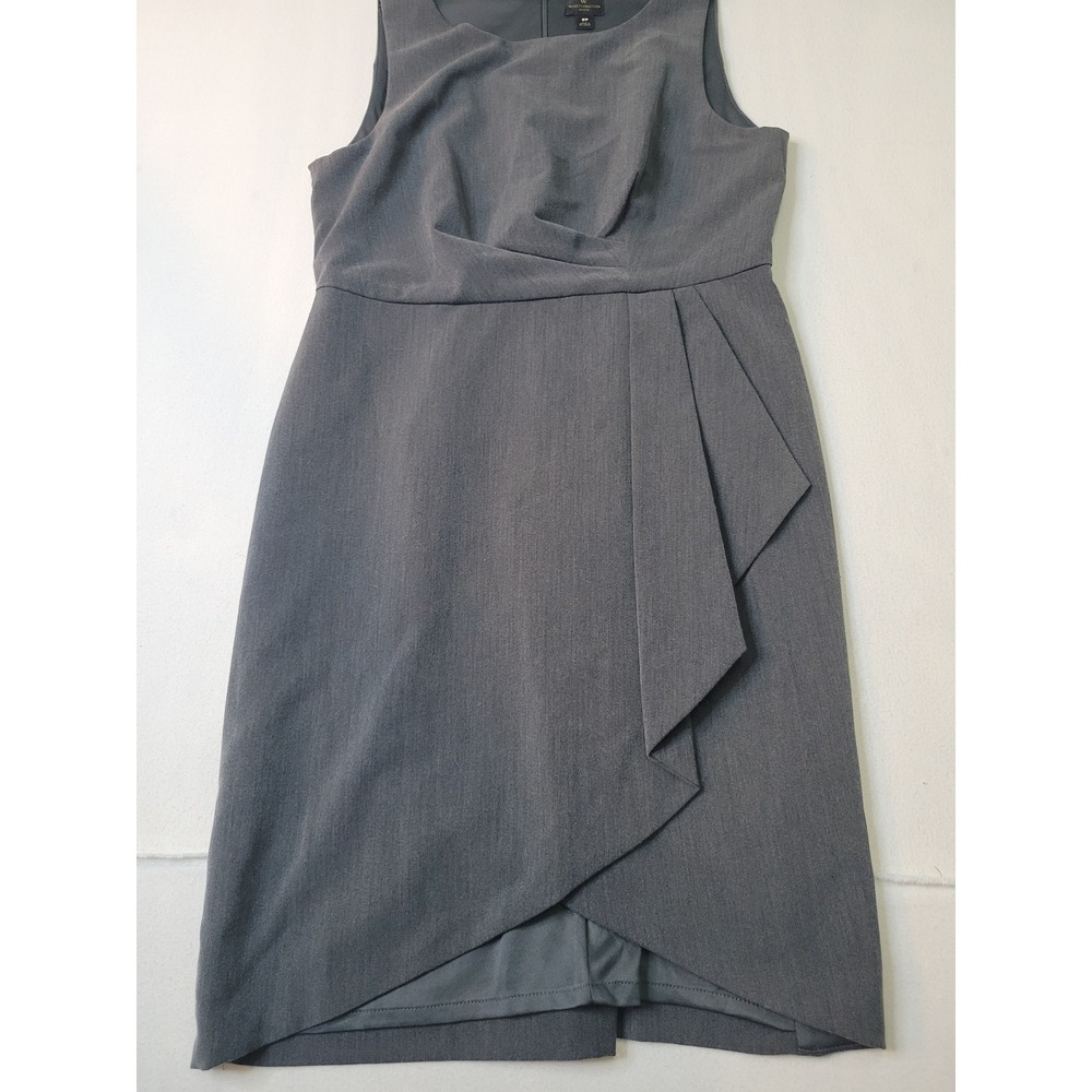 Worthington Petite Gray Sleeveless Draped Tulip Sheath Dress Size 8P 3126